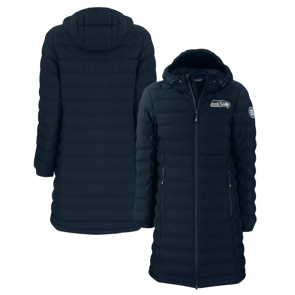 Cutter & Buck Women's Mission Ridge Repreve Eco Insulated Long Full-Zip Puffer Jacket - Seattle Seahawks