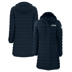 Cutter & Buck Women's Mission Ridge Repreve Eco Insulated Long Full-Zip Puffer Jacket - Seattle Seahawks