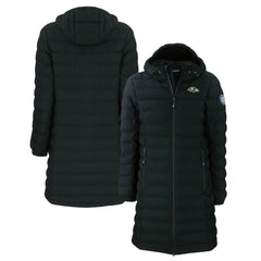 Cutter & Buck Women's Mission Ridge Repreve Eco Insulated Long Full-Zip Puffer Jacket - Baltimore Ravens