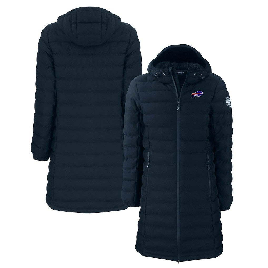 Cutter & Buck Women's Mission Ridge Repreve Eco Insulated Long Full-Zip Puffer Jacket - Buffalo Bills