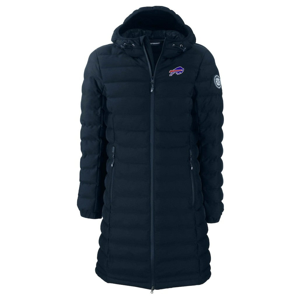 Cutter & Buck Women's Mission Ridge Repreve Eco Insulated Long Full-Zip Puffer Jacket - Buffalo Bills