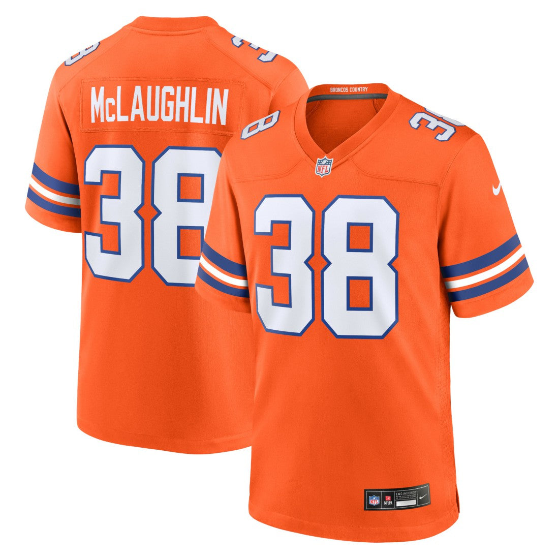 Jaleel McLaughlin  Mile High Collection 1977 Throwback Player Game Jersey - Denver Broncos