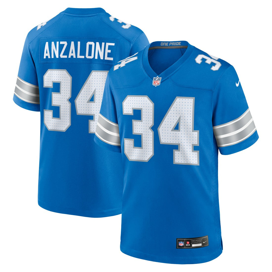 Alex Anzalone  Game Jersey - Detroit Lions