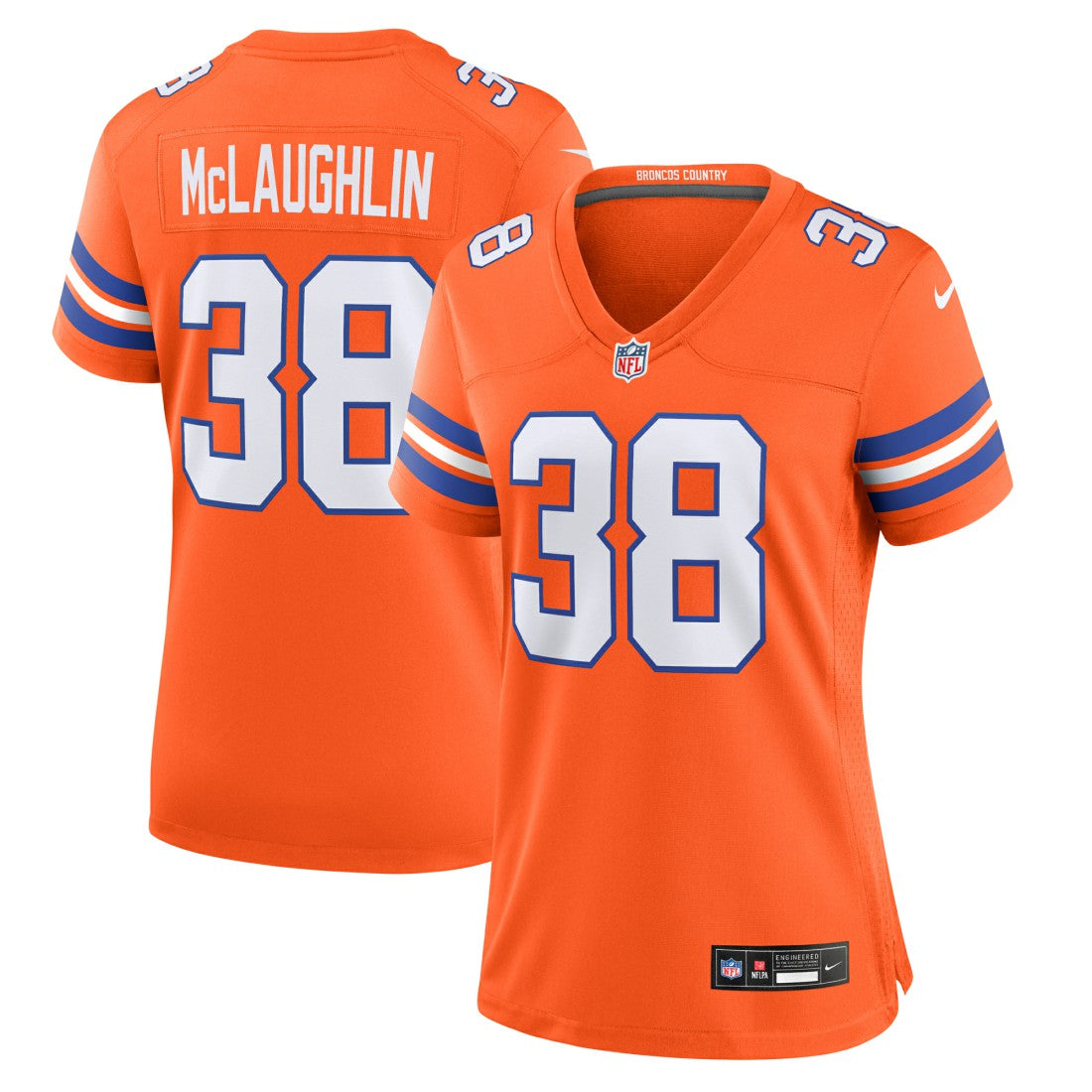 Jaleel McLaughlin  Women's Mile High Collection 1977 Throwback Player Game Jersey - Denver Broncos