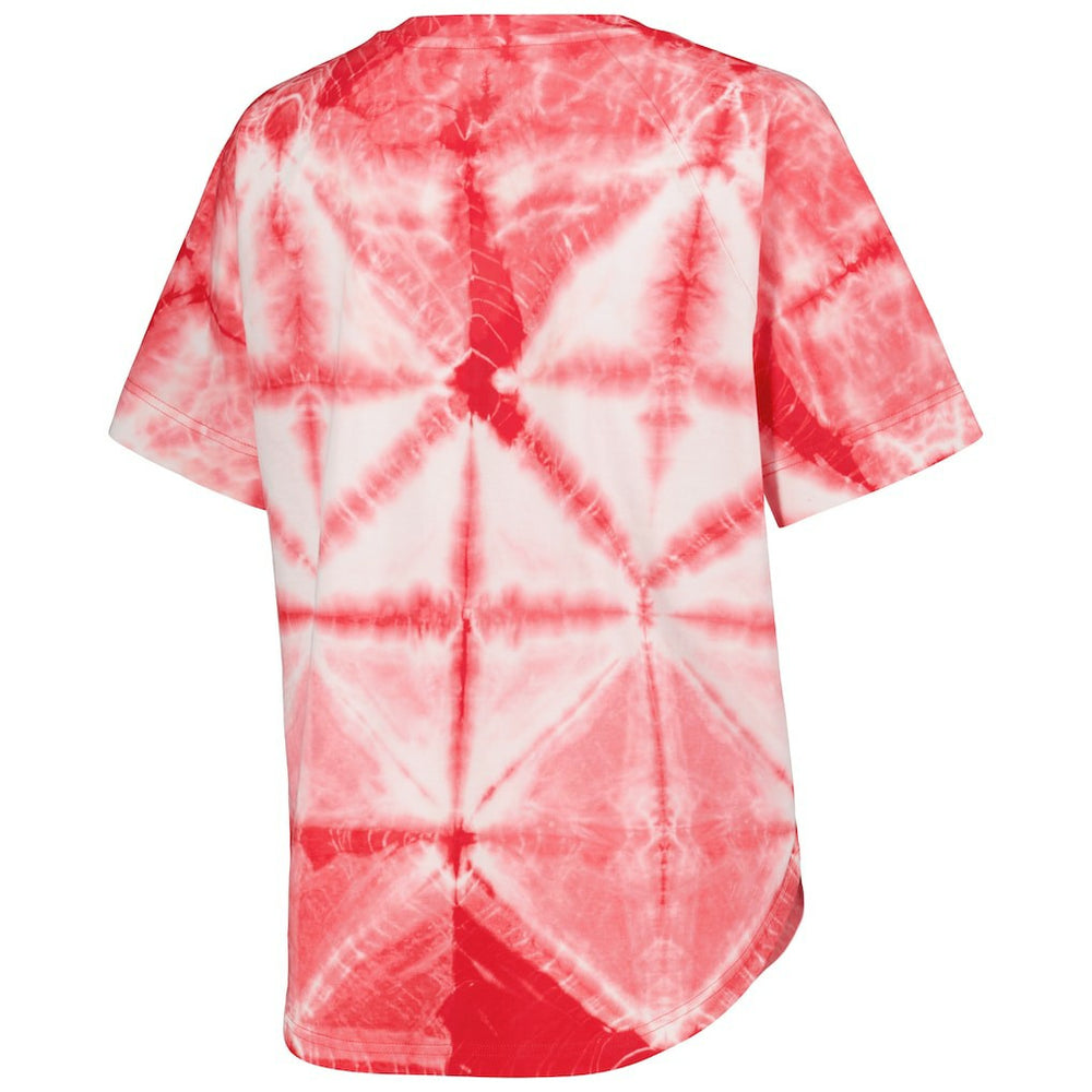 NBA Chicago Bulls G-III 4Her by Carl Banks Women's Tournament Raglan Oversized Tie-Dye V-Neck T-Shirt sale