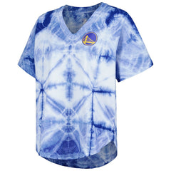 NBA Golden State Warriors G-III 4Her by Carl Banks Women's Tournament Raglan Oversized Tie-Dye V-Neck T-Shirt sale
