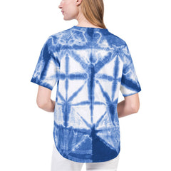 NBA New York Knicks G-III 4Her by Carl Banks Women's Tournament Raglan Oversized Tie-Dye V-Neck T-Shirt