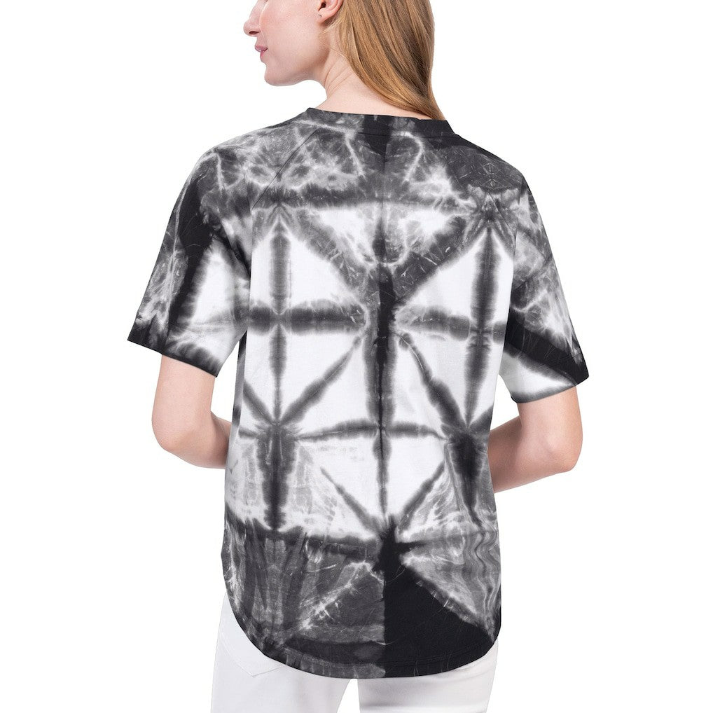NBA Brooklyn Nets G-III 4Her by Carl Banks Women's Tournament Raglan Oversized Tie-Dye V-Neck T-Shirt
