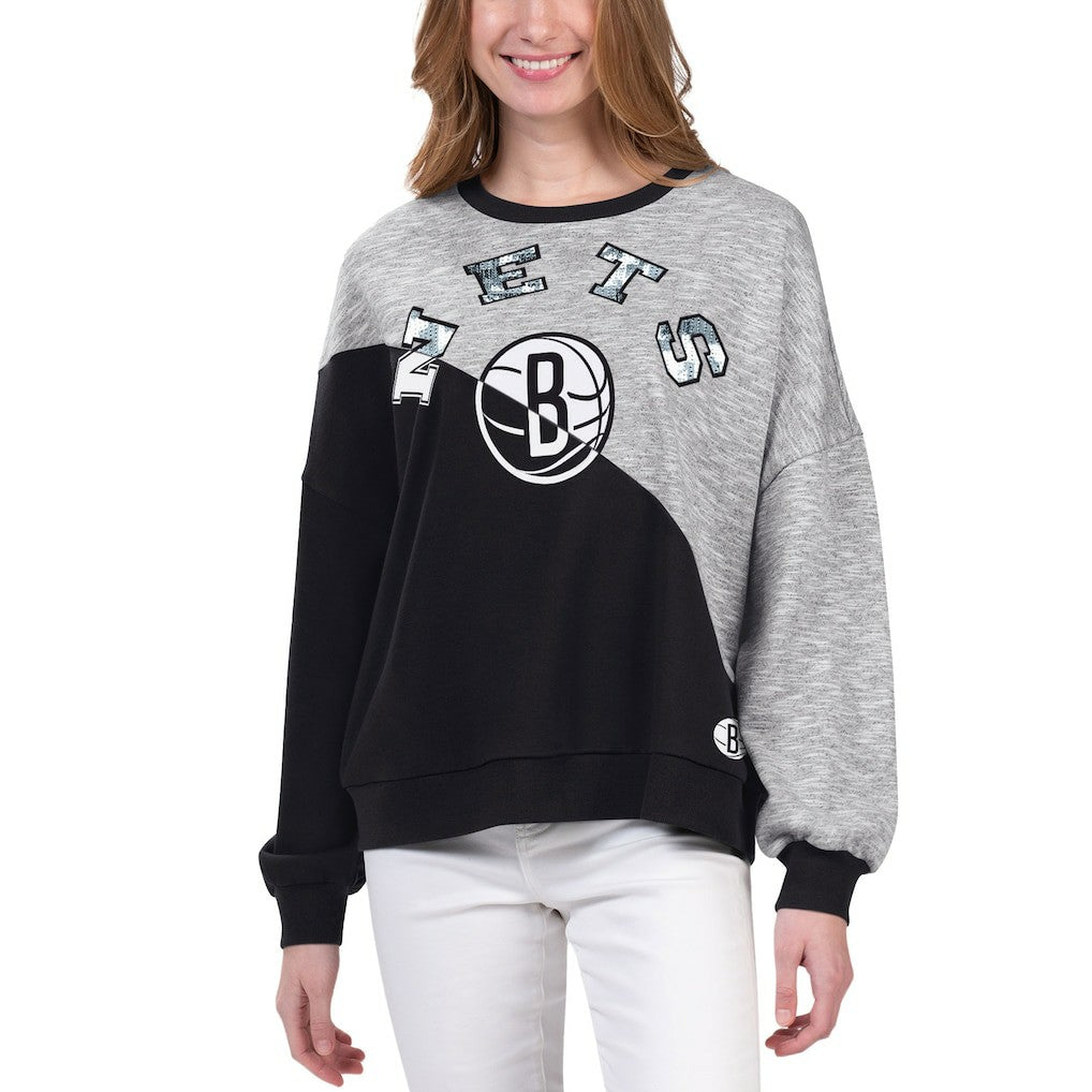 NBA Brooklyn Nets G-III 4Her by Carl Banks Women's Benches Split Pullover Sweatshirt