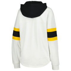 NHL White/Black Pittsburgh Penguins G-III 4Her by Carl Banks Women's Goal Zone Long Sleeve Lace-Up Hoodie T-Shirt