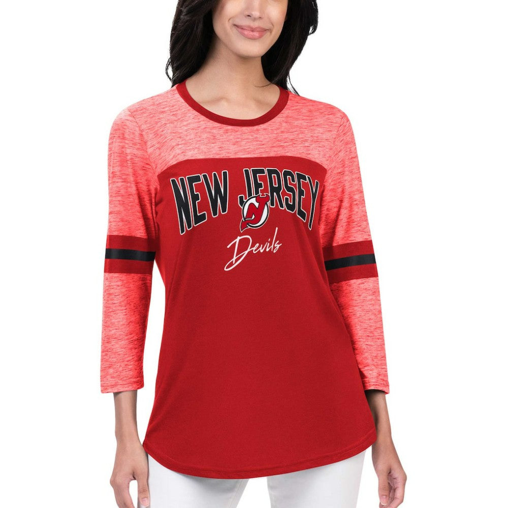 NHL Red New Jersey Devils G-III 4Her by Carl Banks Women's Play The Game 3/4-Sleeve T-Shirt