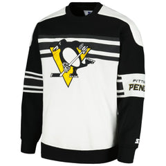 NHL White Pittsburgh Penguins Starter Defense Fleece Crewneck Pullover Sweatshirt