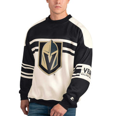 NHL White Vegas Golden Knights Starter Defense Fleece Crewneck Pullover Sweatshirt