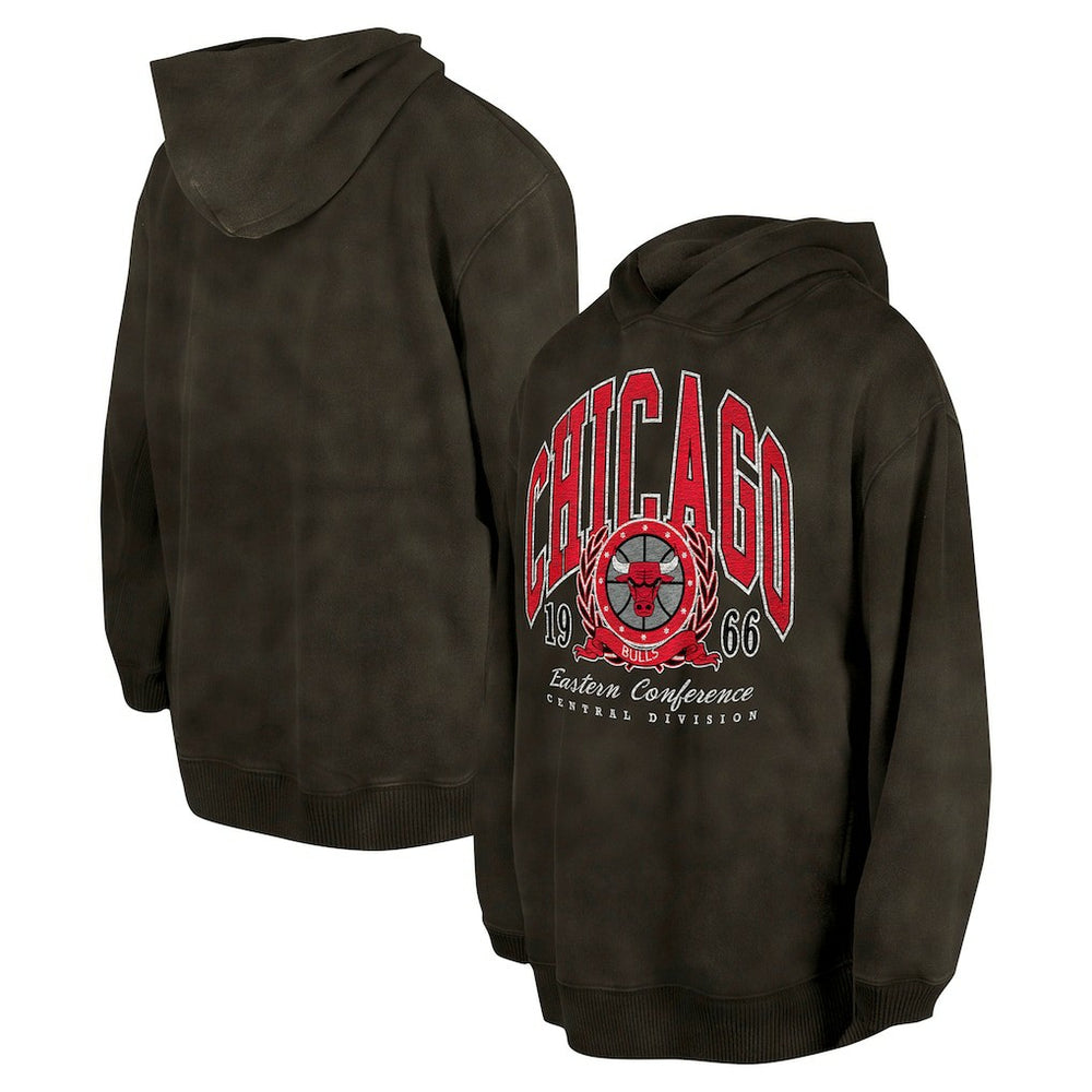 NBA Chicago Bulls Unisex Oversized Essentials Pigment Wash Fleece Pullover Hoodie