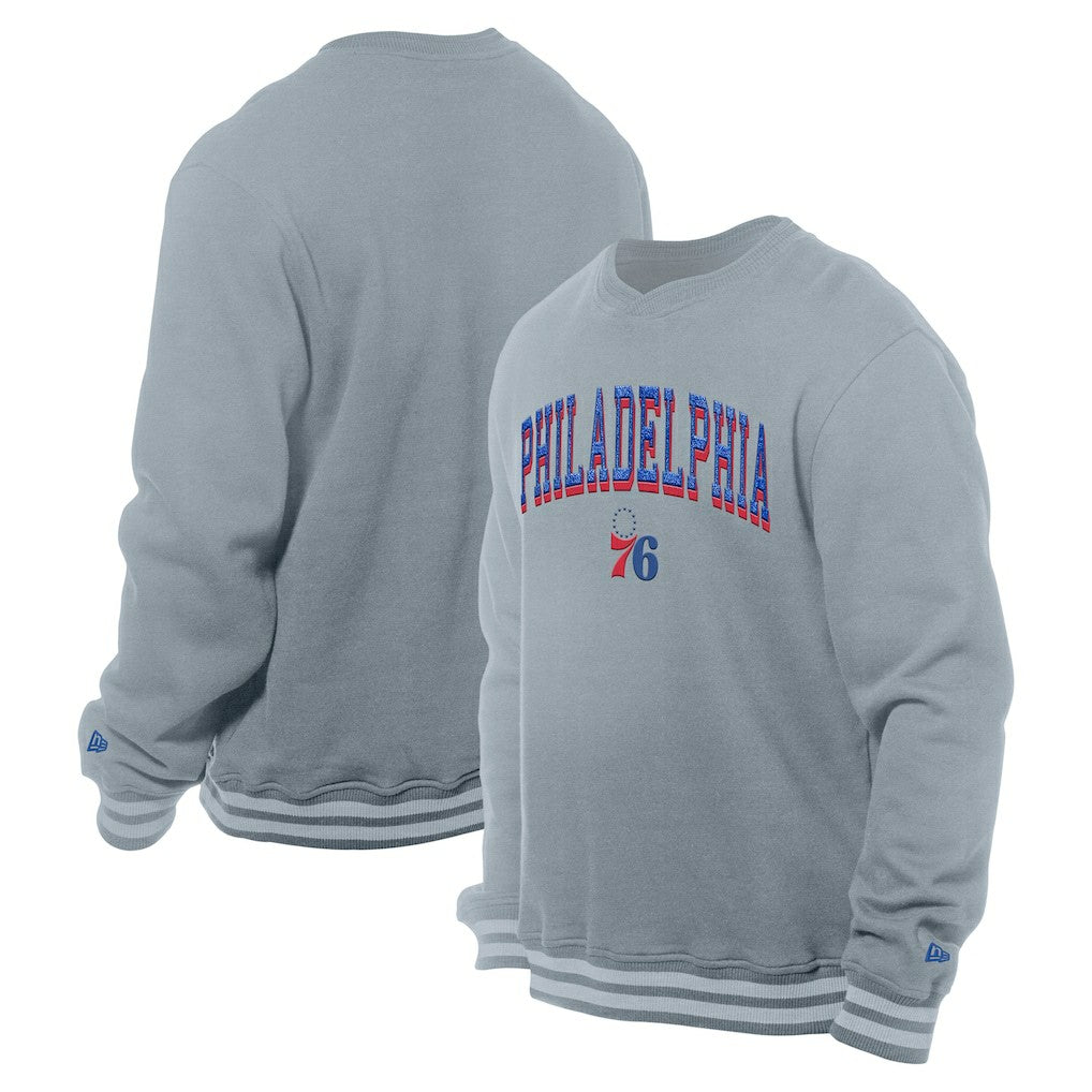 NBA Philadelphia 76ers Chenille Cross Over Pullover Sweatshirt