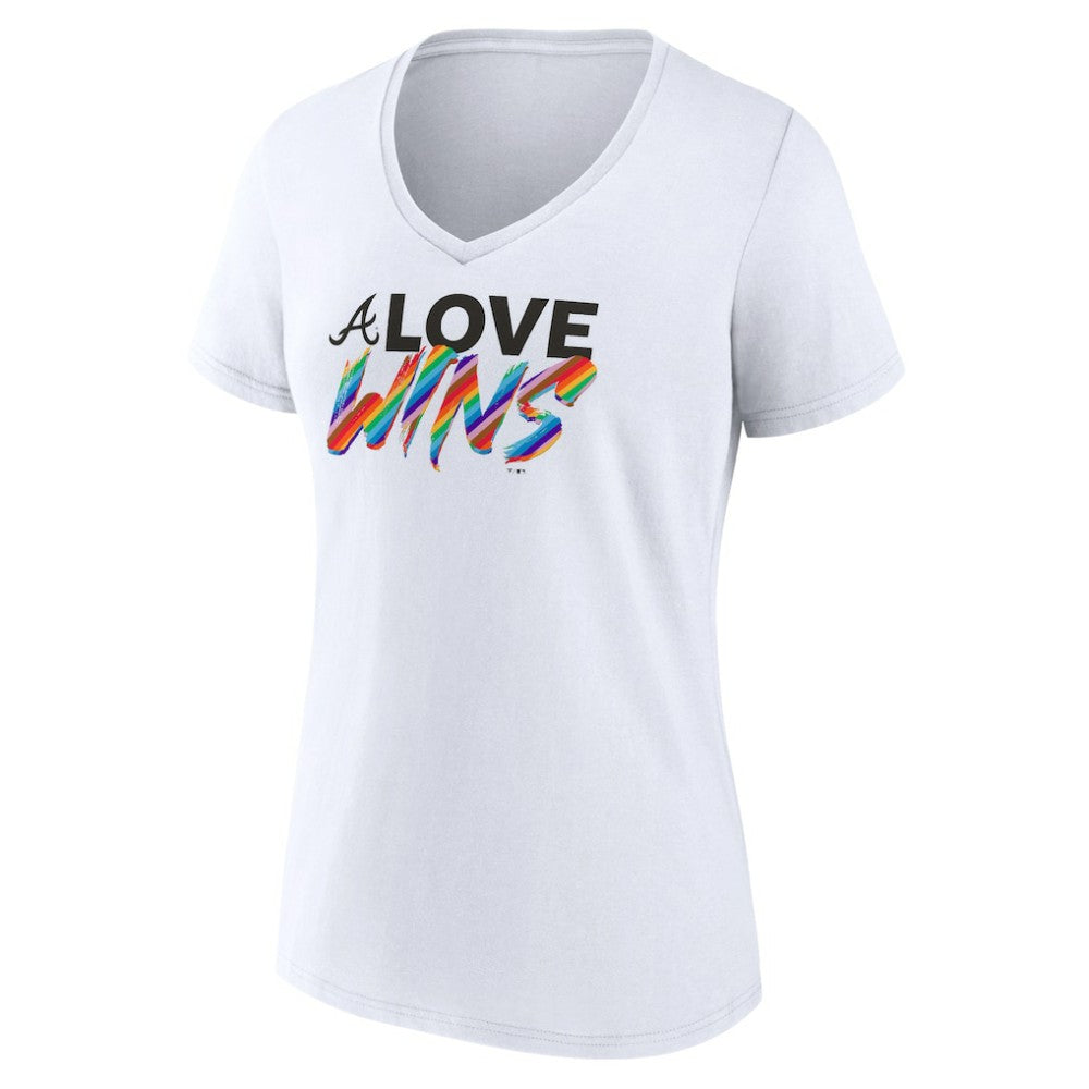 MLB Atlanta Braves Women's Love Wins V-Neck T-Shirt