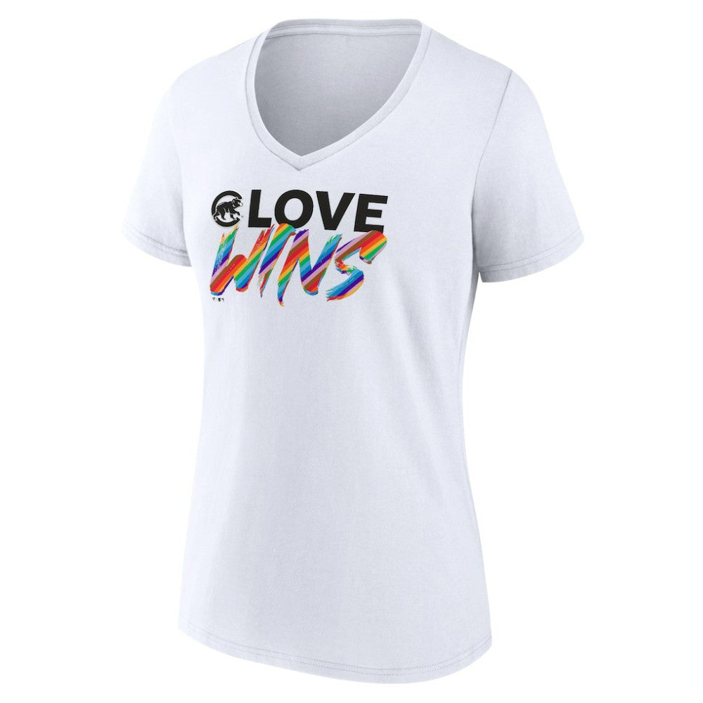 MLB Chicago Cubs Women's Love Wins V-Neck T-Shirt