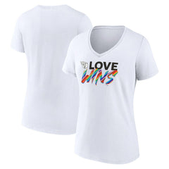 MLB Cleveland Guardians Women's Love Wins V-Neck T-Shirt