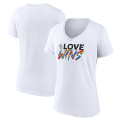MLB Colorado Rockies Women's Love Wins V-Neck T-Shirt