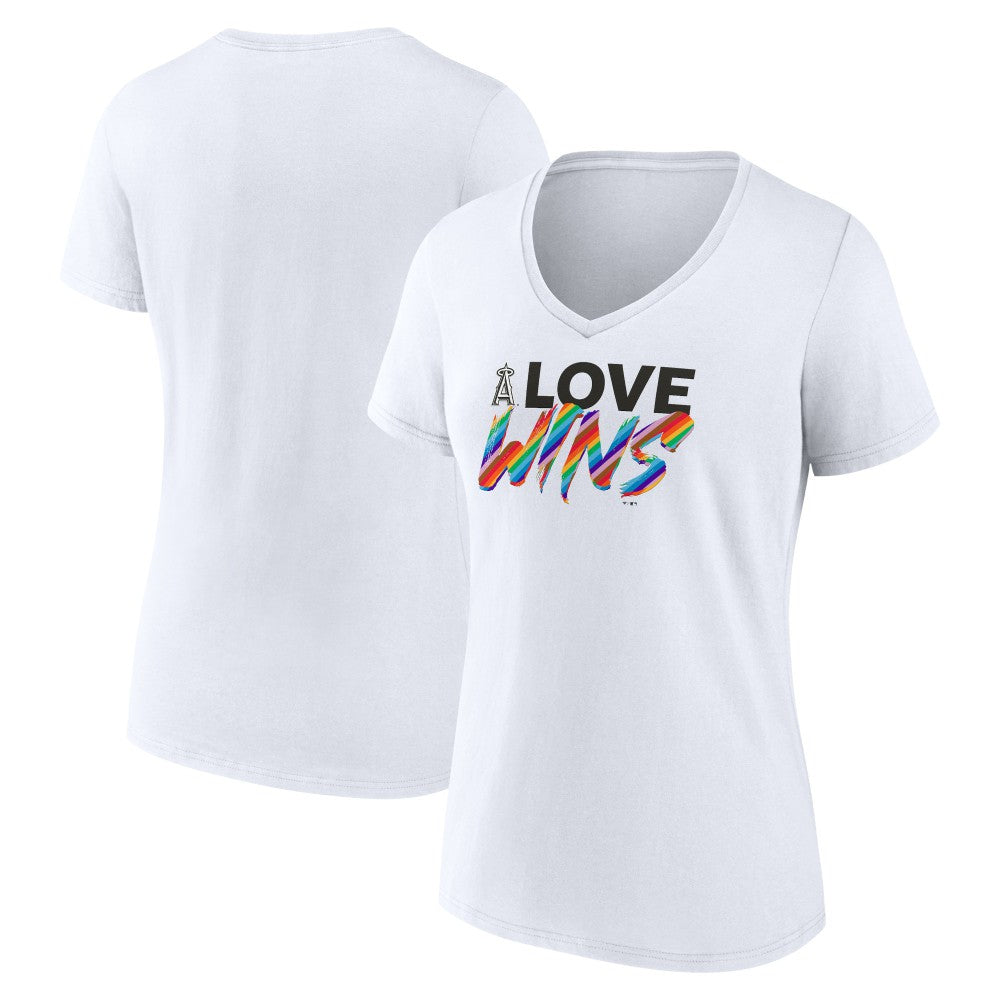 MLB Los Angeles Angels Women's Love Wins V-Neck T-Shirt