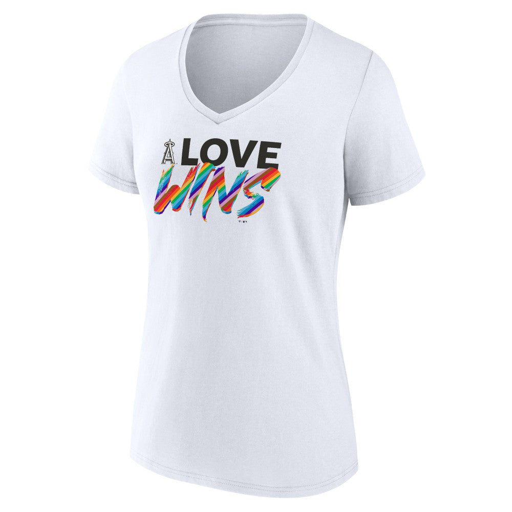 MLB Los Angeles Angels Women's Love Wins V-Neck T-Shirt