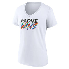 MLB Miami Marlins Women's Love Wins V-Neck T-Shirt