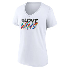 MLB San Diego Padres Women's Love Wins V-Neck T-Shirt