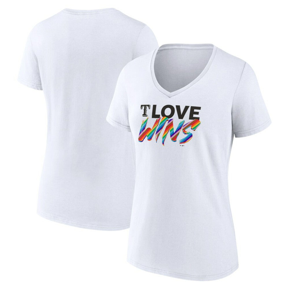 MLB Texas Rangers Women's Love Wins V-Neck T-Shirt