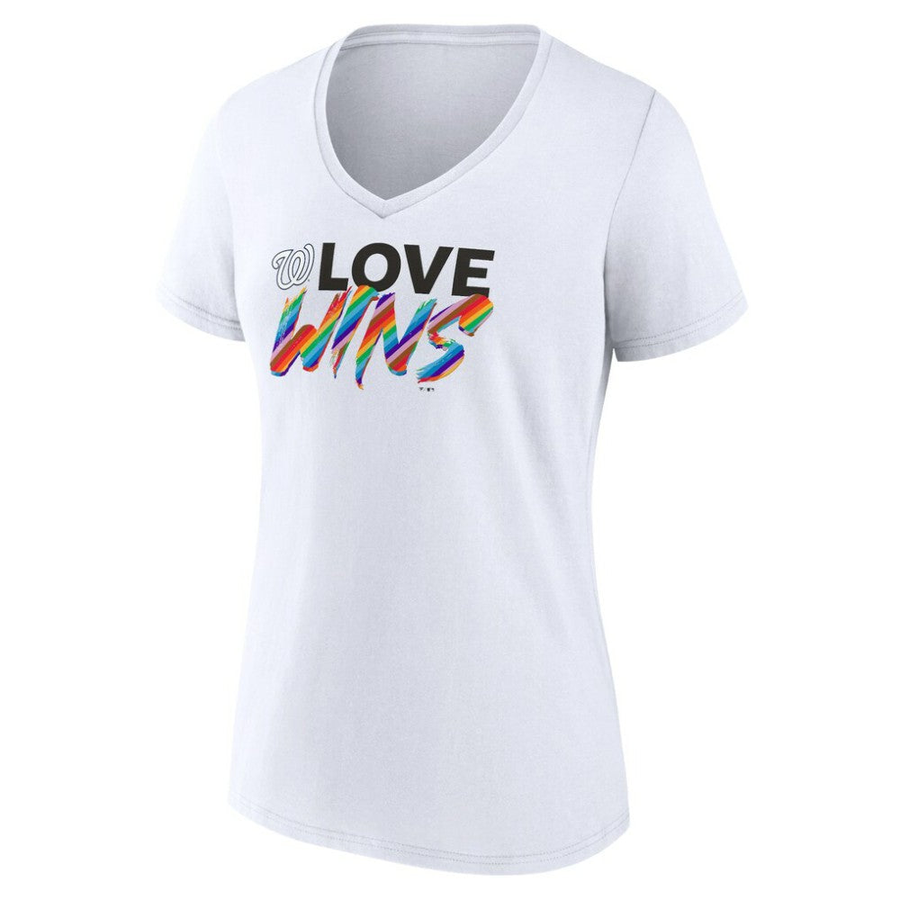 MLB Washington Nationals Women's Love Wins V-Neck T-Shirt