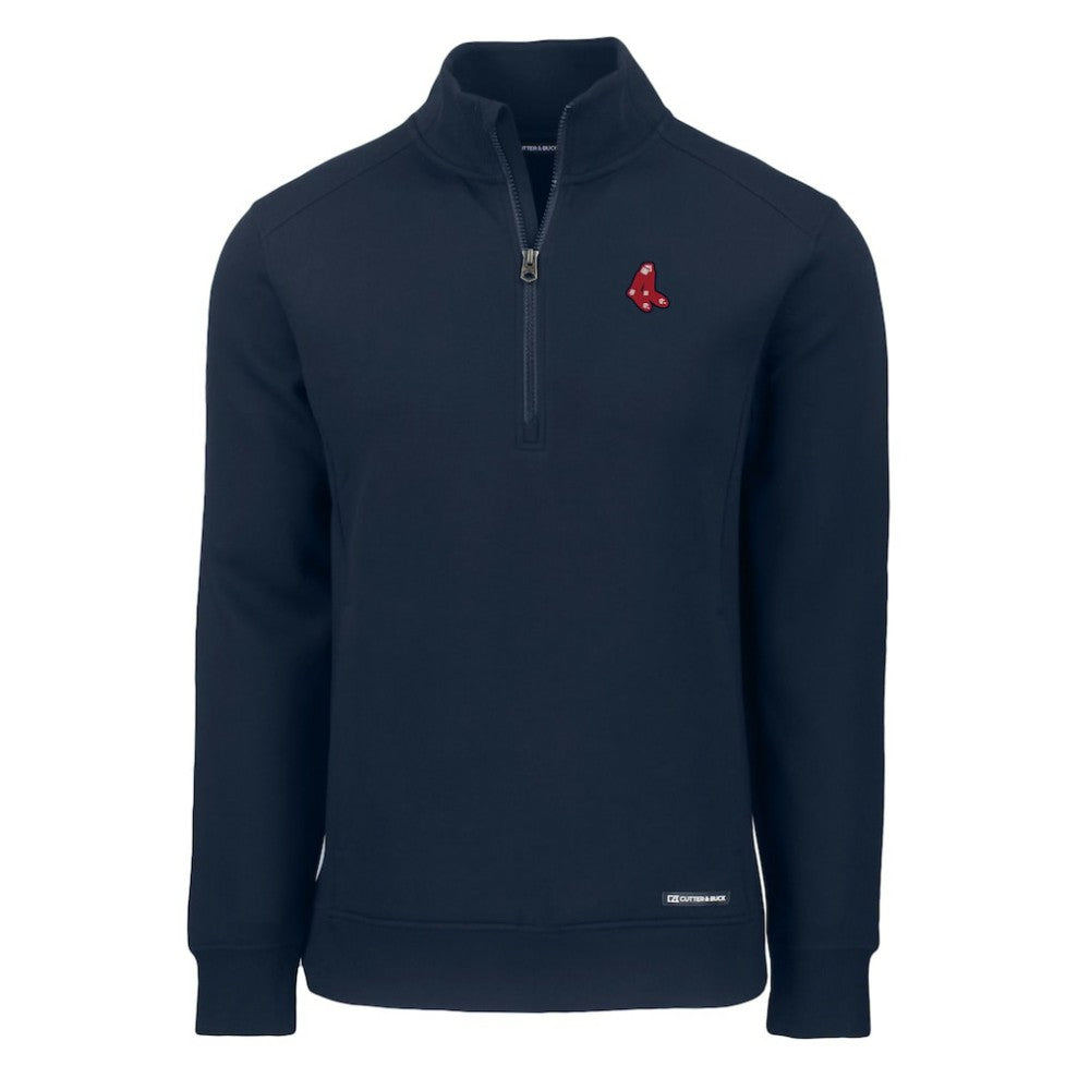 MLB Boston Red Sox Cutter & Buck Cooperstown Collection Roam Eco Recycled Quarter-Zip Pullover