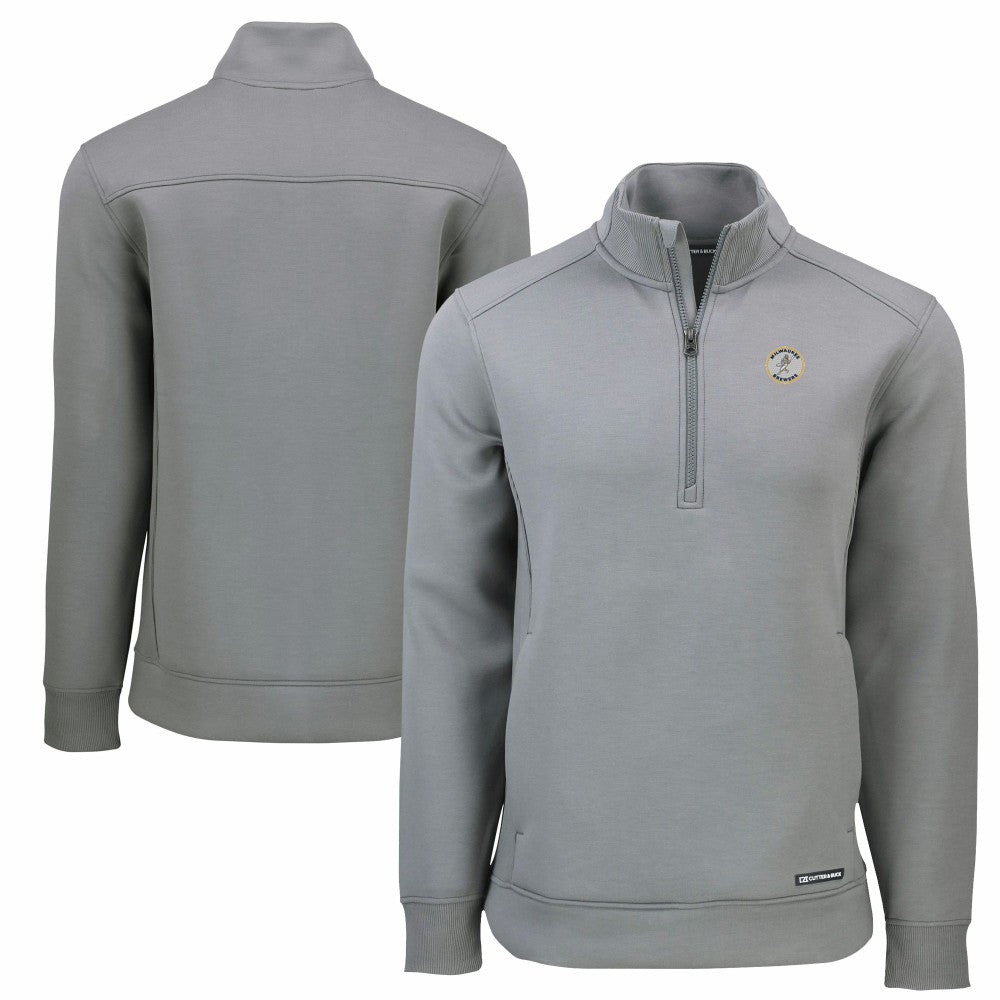 MLB Milwaukee Brewers Cutter & Buck Cooperstown Collection Roam Eco Recycled Quarter-Zip Pullover