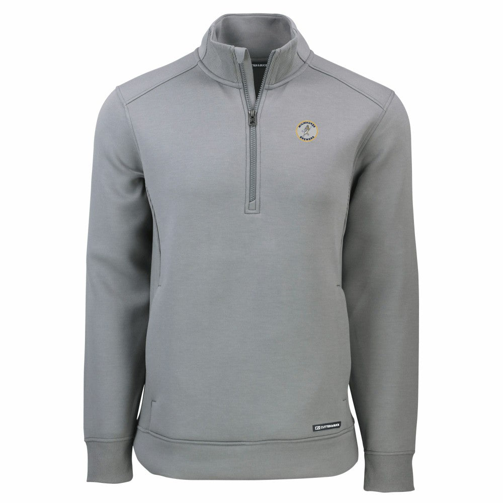MLB Milwaukee Brewers Cutter & Buck Cooperstown Collection Roam Eco Recycled Quarter-Zip Pullover