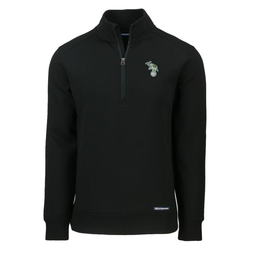 MLB Athletics Cutter & Buck Cooperstown Collection Roam Eco Recycled Quarter-Zip Pullover