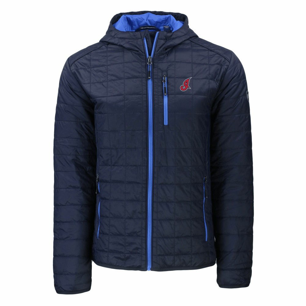 MLB Cleveland Guardians Cutter & Buck Cooperstown Collection Rainier Primaloft Eco Full-Zip Hooded Jacket