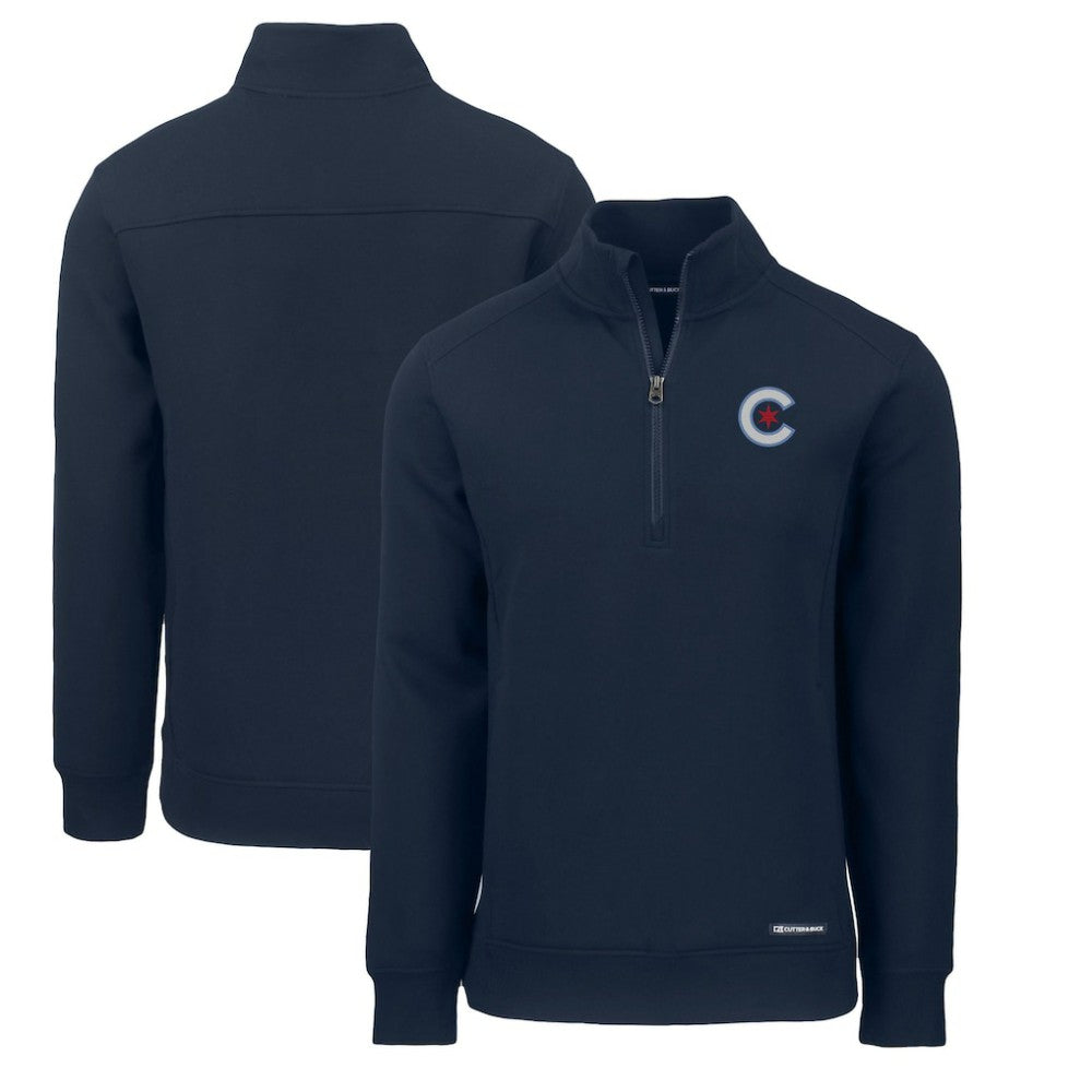 MLB Chicago Cubs Cutter & Buck City Connect Roam Eco Recycled Quarter-Zip Pullover