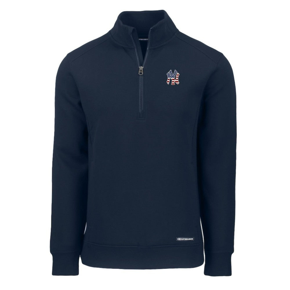 MLB New York Yankees Cutter & Buck Americana Roam Eco Recycled Quarter-Zip Sweatshirt