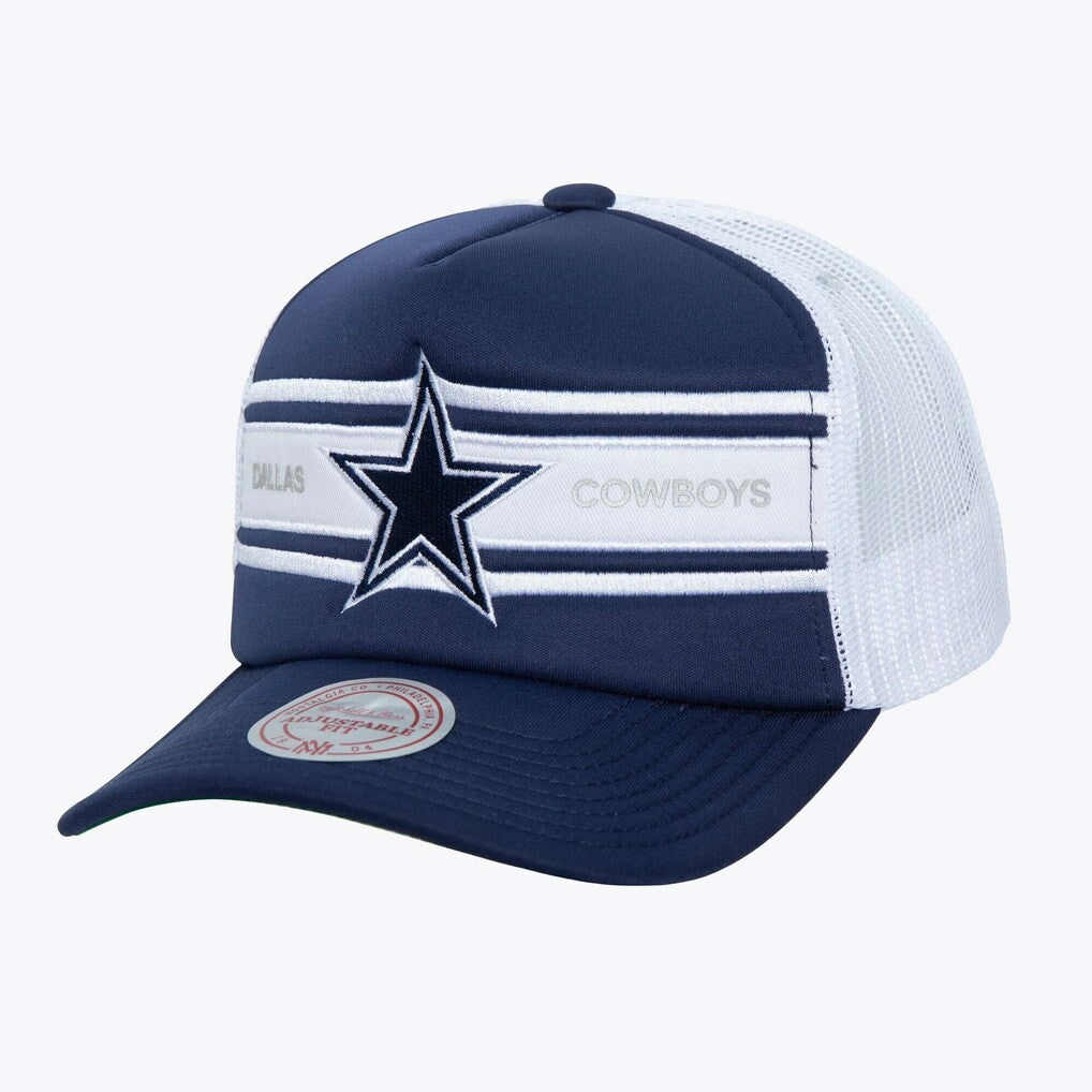 Stripe Front Trucker Adjustable Hat - Dallas Cowboys