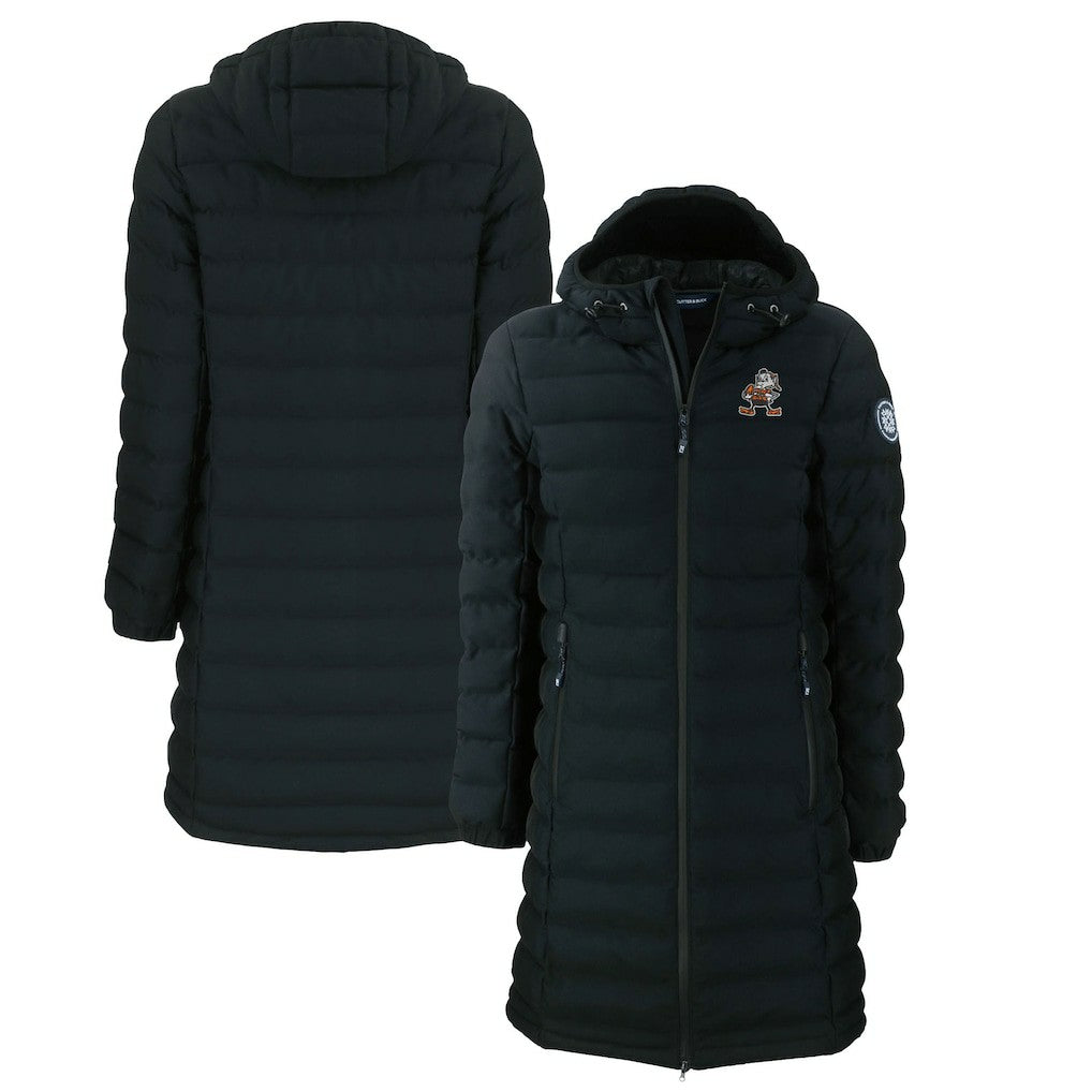 Cutter & Buck Women's Throwback Logo Mission Ridge Repreve Eco Insulated Full-Zip Puffer Jacket - Cleveland Browns