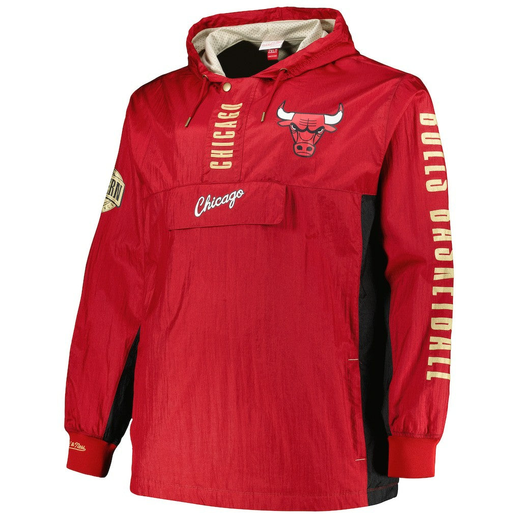 NBA Chicago Bulls Big & Tall Hardwood Classics Team OG 2.0 Anorak Hoodie Quarter-Zip Windbreaker Jacket
