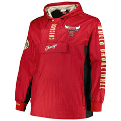 NBA Chicago Bulls Big & Tall Hardwood Classics Team OG 2.0 Anorak Hoodie Quarter-Zip Windbreaker Jacket
