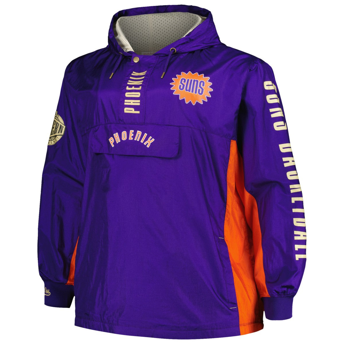 NBA Phoenix Suns Big & Tall Hardwood Classics Team OG 2.0 Anorak Hoodie Quarter-Zip Windbreaker Jacket