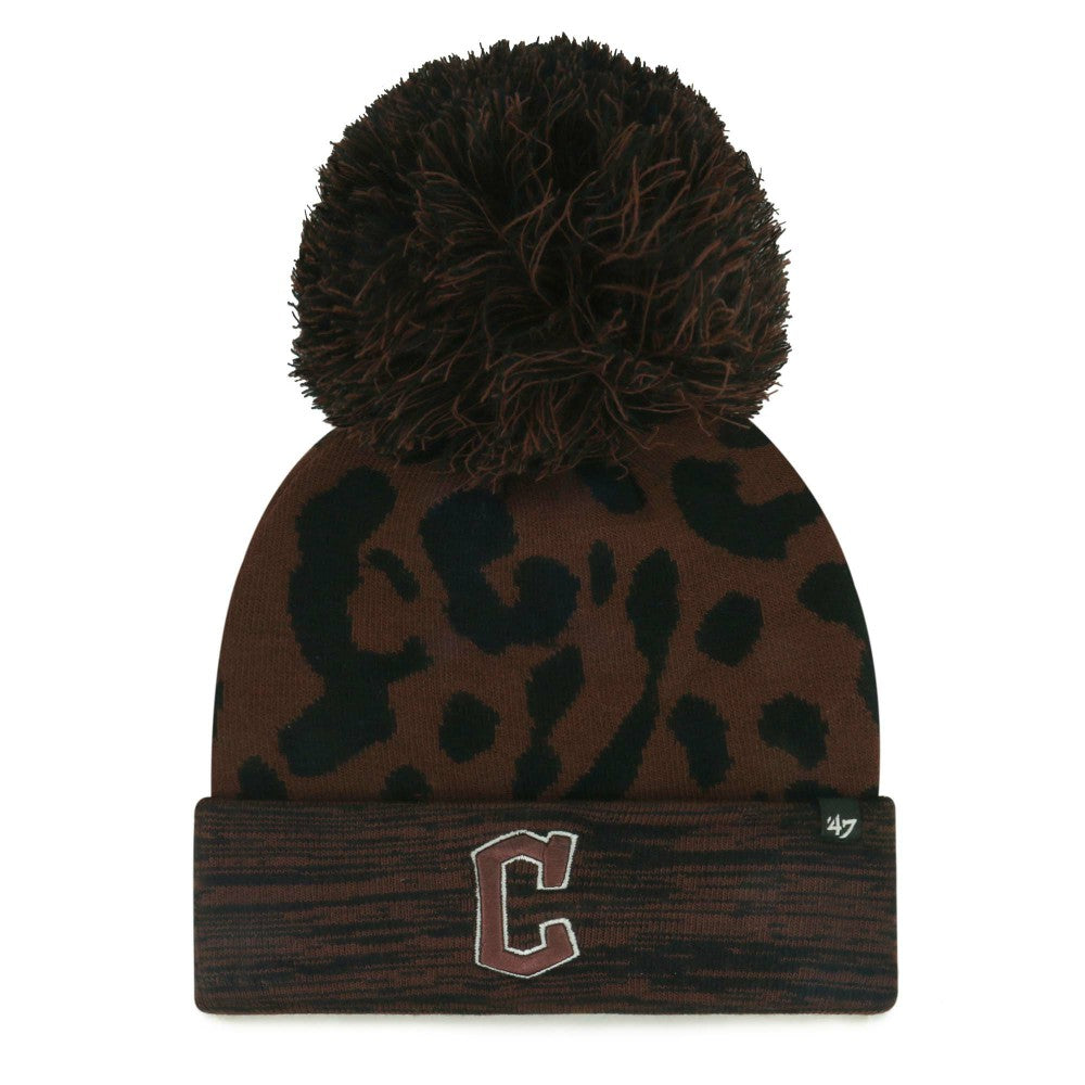 MLB Cleveland Guardians '47 Women's Rosette Cuffed Knit Hat with Pom