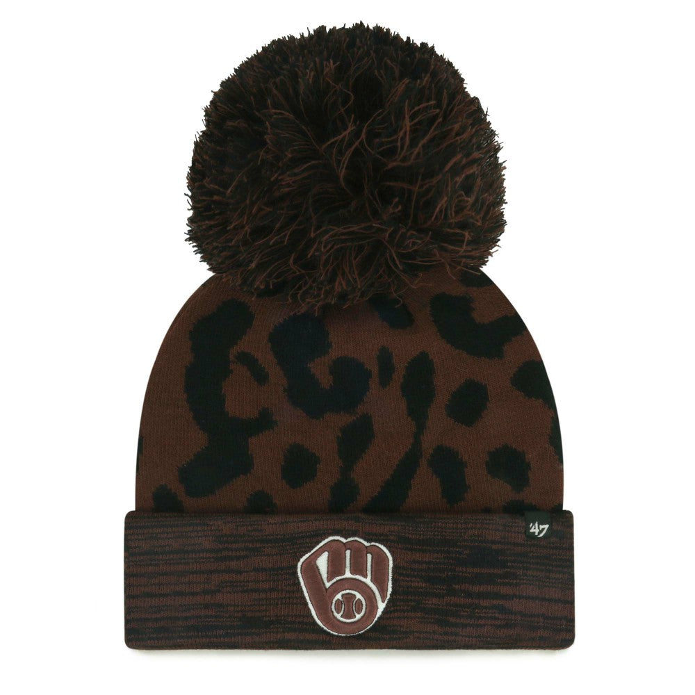 MLB Milwaukee Brewers '47 Women's Rosette Cuffed Knit Hat with Pom