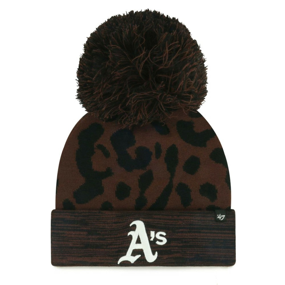 MLB Athletics '47 Women's Rosette Cuffed Knit Hat with Pom