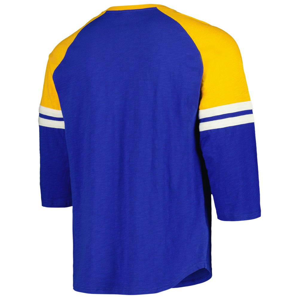 MLB Milwaukee Brewers Mitchell & Ness Cooperstown Collection Legendary Raglan Slub Henley 3/4-Sleeve T-Shirt