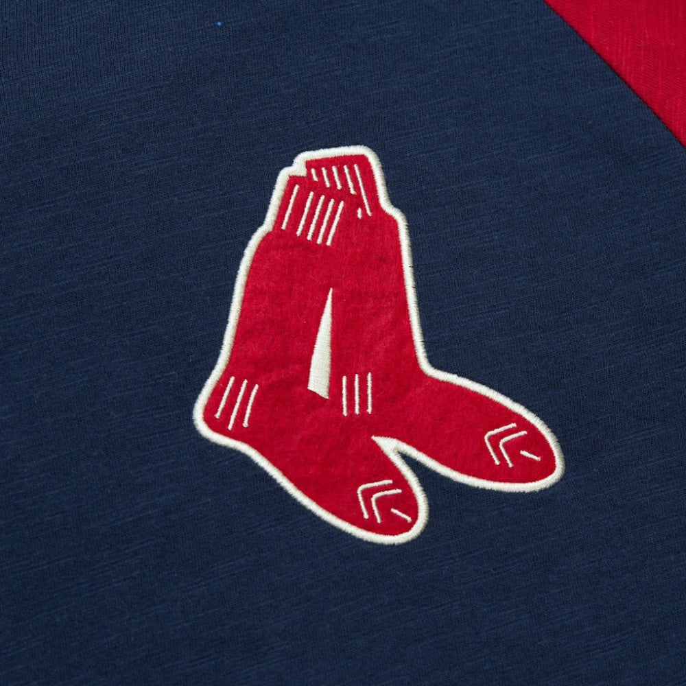 MLB Boston Red Sox Mitchell & Ness Cooperstown Collection Legendary Raglan Slub Henley 3/4-Sleeve T-Shirt
