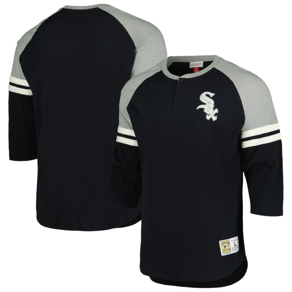 MLB Chicago White Sox Mitchell & Ness Cooperstown Collection Legendary Raglan Slub Henley 3/4-Sleeve T-Shirt