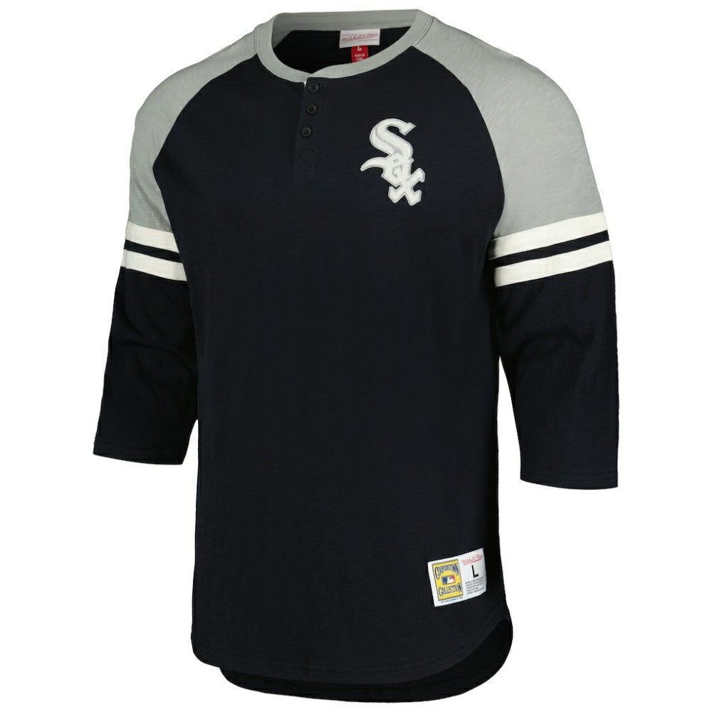 MLB Chicago White Sox Mitchell & Ness Cooperstown Collection Legendary Raglan Slub Henley 3/4-Sleeve T-Shirt
