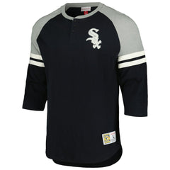 MLB Chicago White Sox Mitchell & Ness Cooperstown Collection Legendary Raglan Slub Henley 3/4-Sleeve T-Shirt