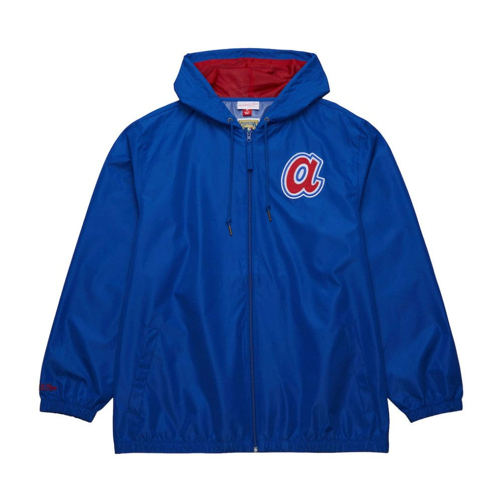 MLB Atlanta Braves Mitchell & Ness Cooperstown Collection Vintage Logo Full-Zip Hoodie Windbreaker Jacket